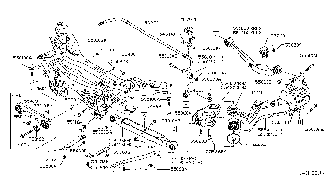 NISSAN 55400-JG200 - Mounting, differential www.parts5.com