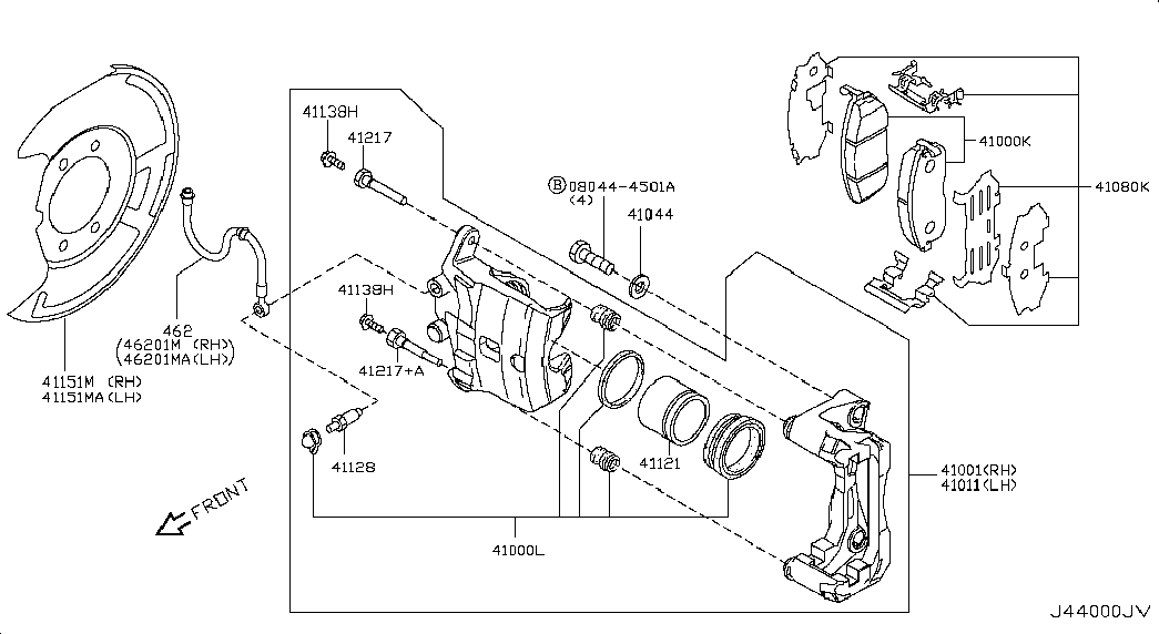 NISSAN 41120-2Y028 - Fékbetétkészlet, tárcsafék www.parts5.com