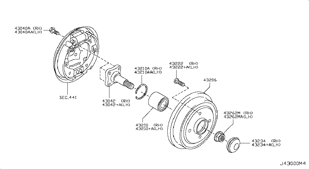 NISSAN 432621HA1A - Piulita ax, planetara www.parts5.com