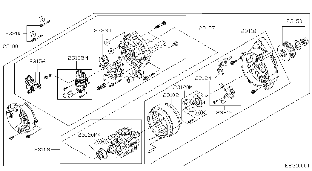 NISSAN 23100-BU010 - Alternador www.parts5.com