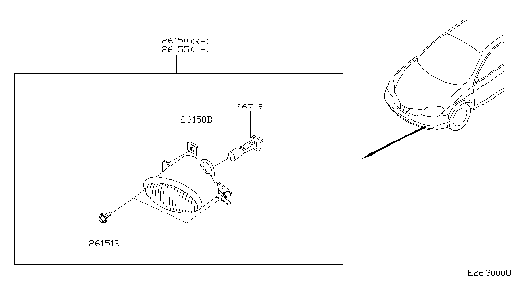 NISSAN 26296-89946 - Bulb, cornering light parts5.com