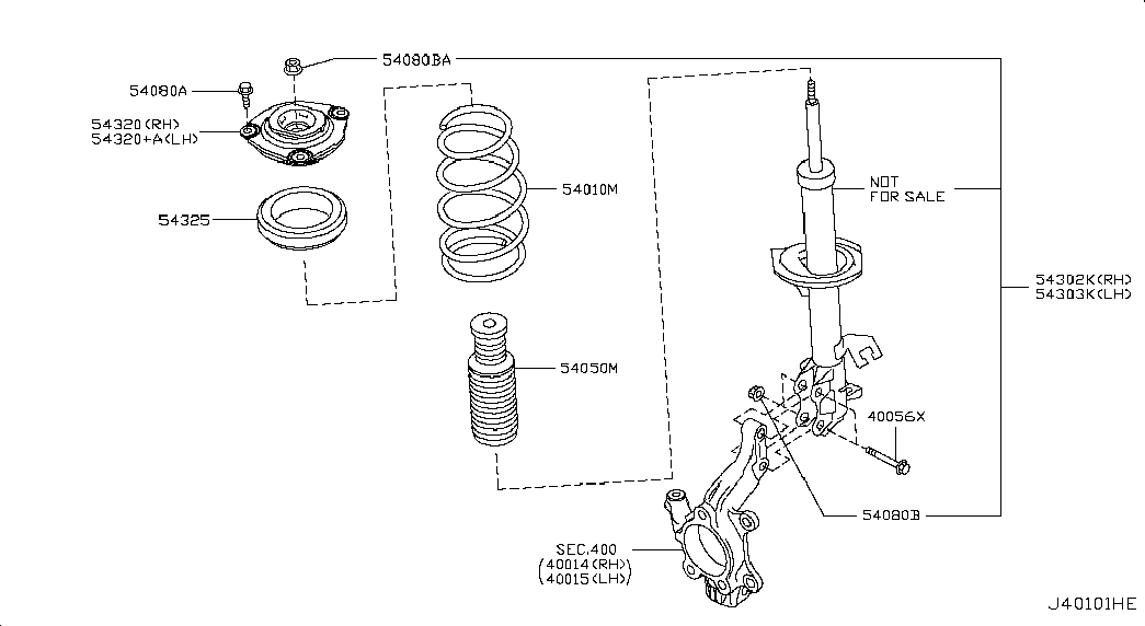 NISSAN 54325-ED02A- - Potporni ležaj opružne noge www.parts5.com