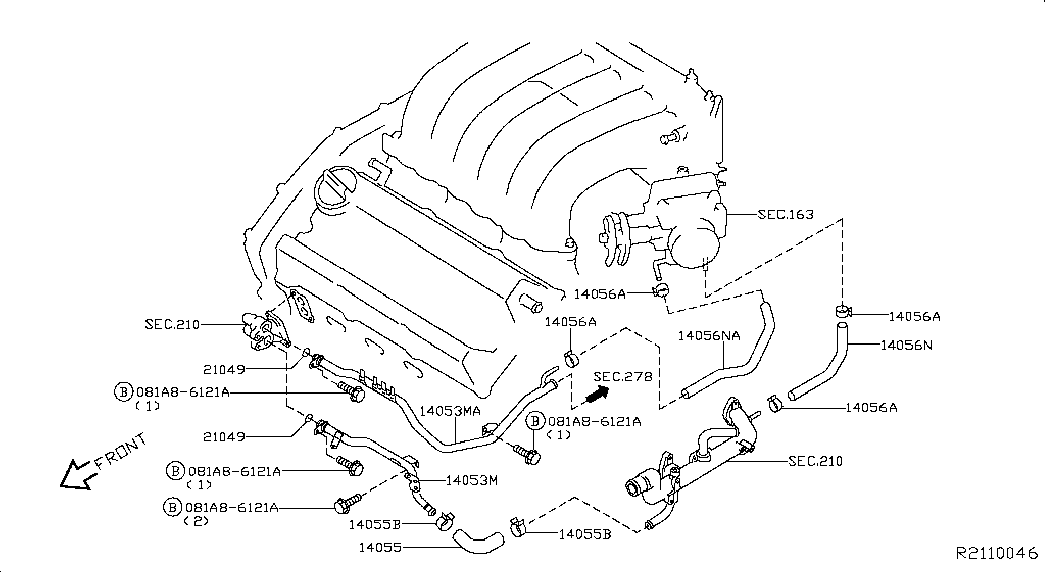 NISSAN 21049ZL80A - Gasket, intake manifold parts5.com