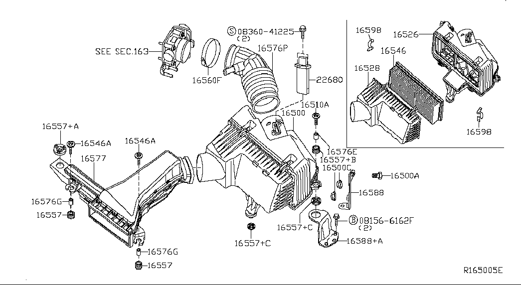 ISUZU 165460Z000 - Luftfilter www.parts5.com