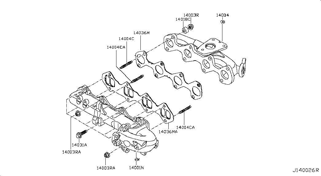 NISSAN 14038-00Q0A - Dichtung, Ansaugkrümmer www.parts5.com