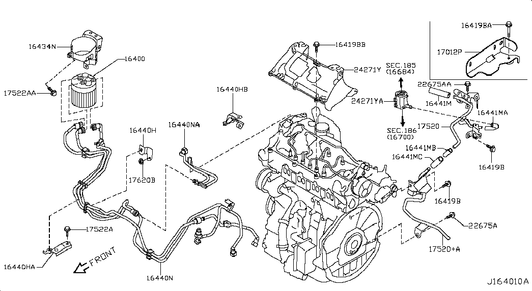 NISSAN 16400-JY00A - Fuel filter www.parts5.com