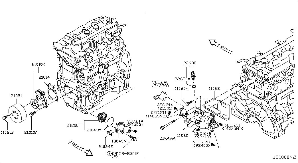 NISSAN B1010-ED00A - Водяной насос www.parts5.com