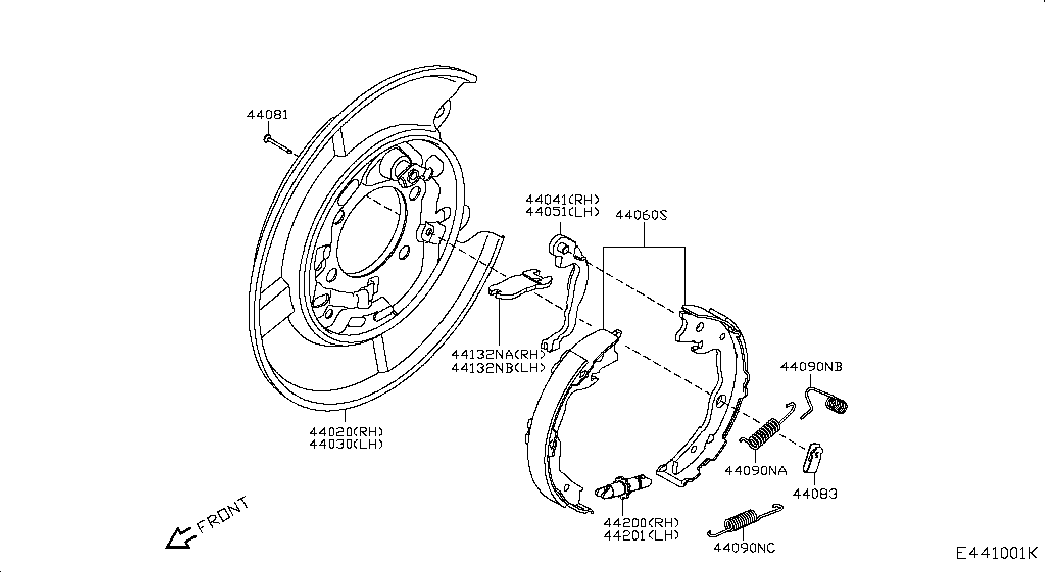 RENAULT 44 06 0CY 025 - Brake Shoe Set, parking brake parts5.com