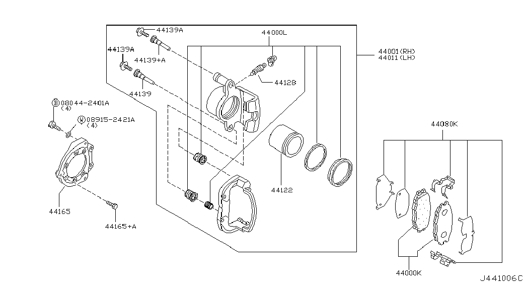 NISSAN 44060VC290 - Тормозные колодки, дисковые, комплект www.parts5.com