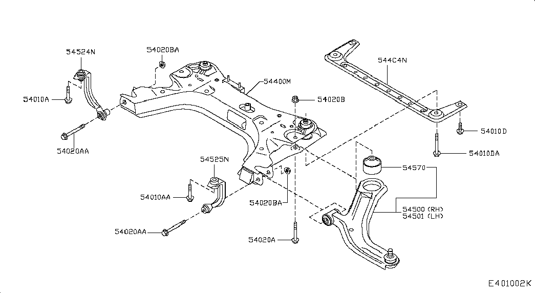 NISSAN 54570-AX600- - Έδραση, ψαλίδι www.parts5.com