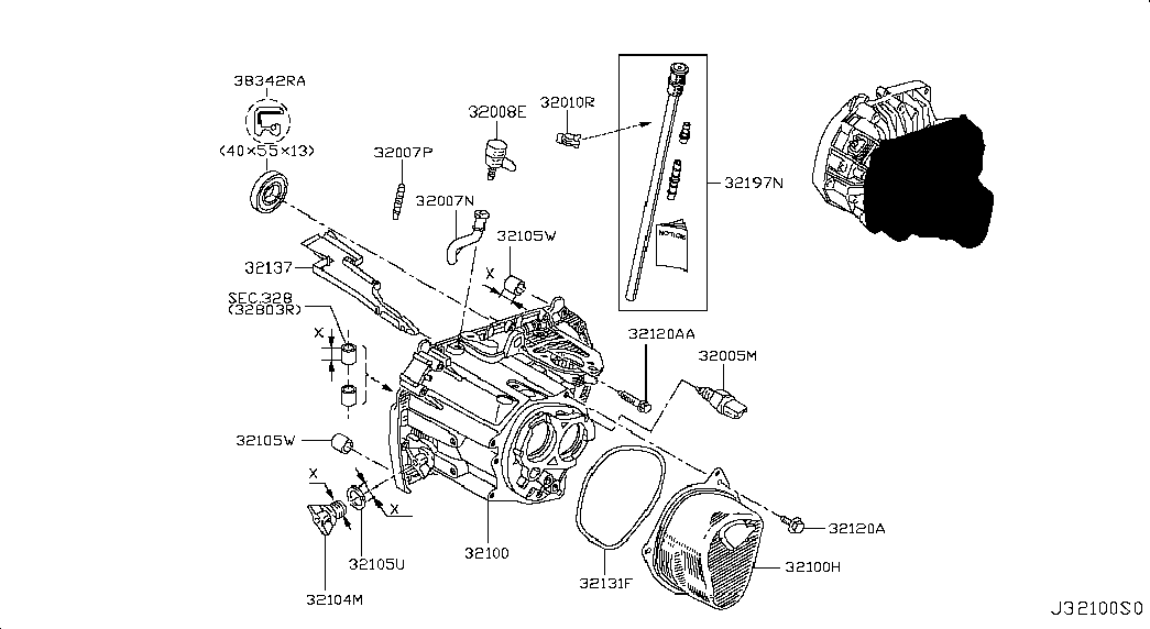 NISSAN 3834200QAG - Семеринг, задвижващ вал www.parts5.com