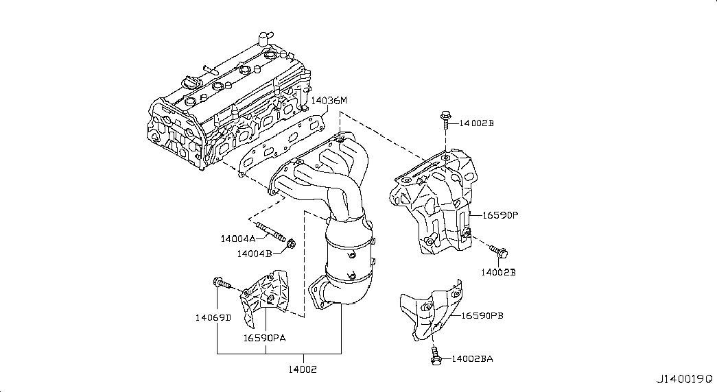 NISSAN 14036-6N200 - Gasket, exhaust manifold parts5.com