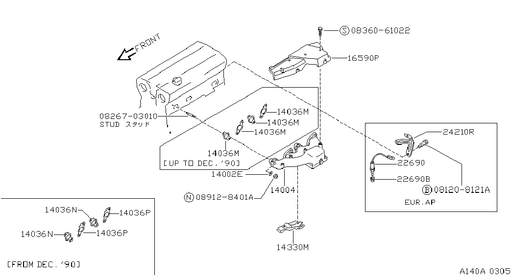 NISSAN 2269039F00 - Sonda Lambda www.parts5.com