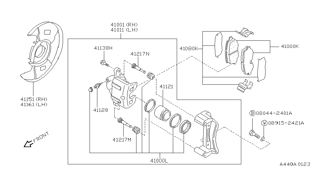 NISSAN 4100144F01 - Brake Caliper parts5.com