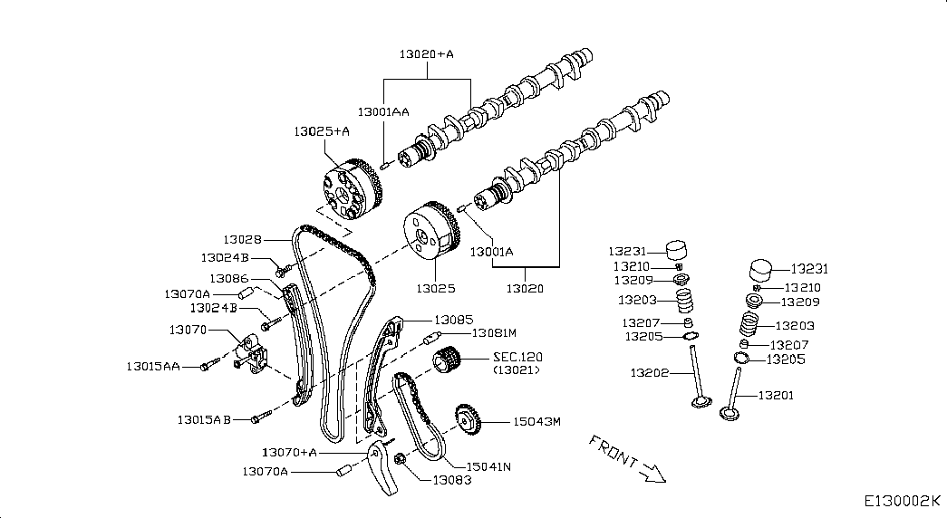 NISSAN 13070-1HC0A - Timing Chain Kit parts5.com