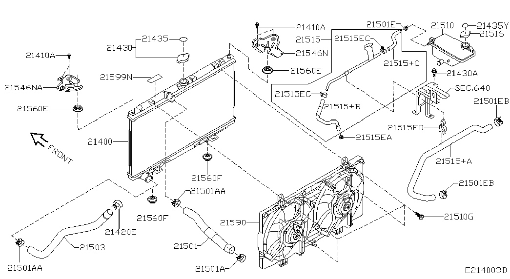 NISSAN 21507-BM400 - Mounting, radiator parts5.com