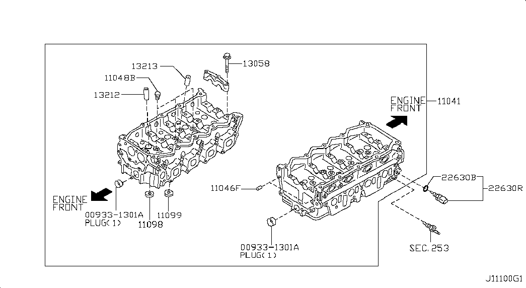 NISSAN 110405M302 - Cylinder Head www.parts5.com