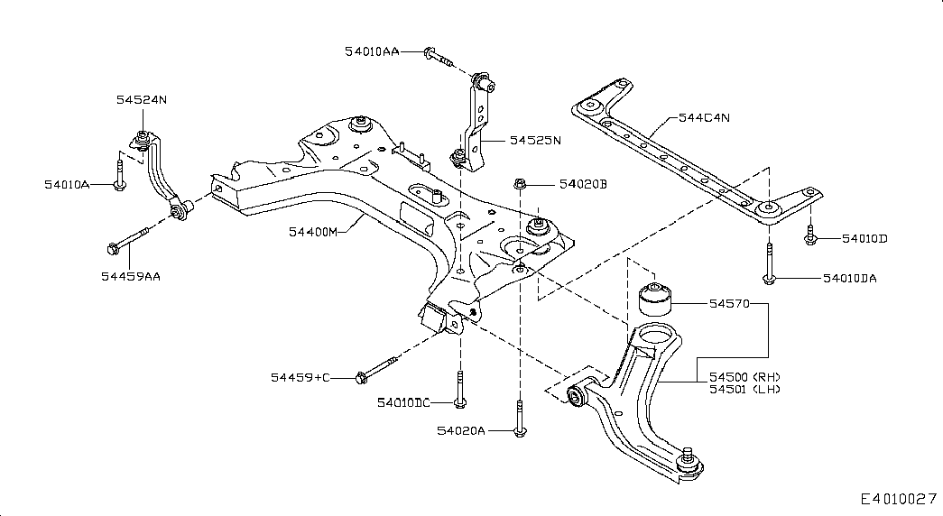 NISSAN 544003U801 - Сайлентблок, рычаг подвески колеса www.parts5.com