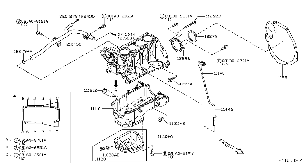 NISSAN 11128-BX000 - Vis-bouchon, carter d'huile www.parts5.com