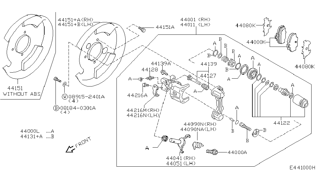 NISSAN 44060-70J26 - Тормозные колодки, дисковые, комплект www.parts5.com