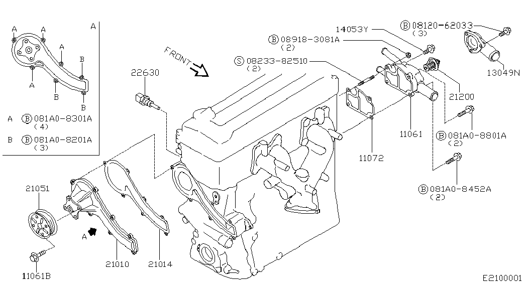 NISSAN 21010-9F600 - Su pompası www.parts5.com