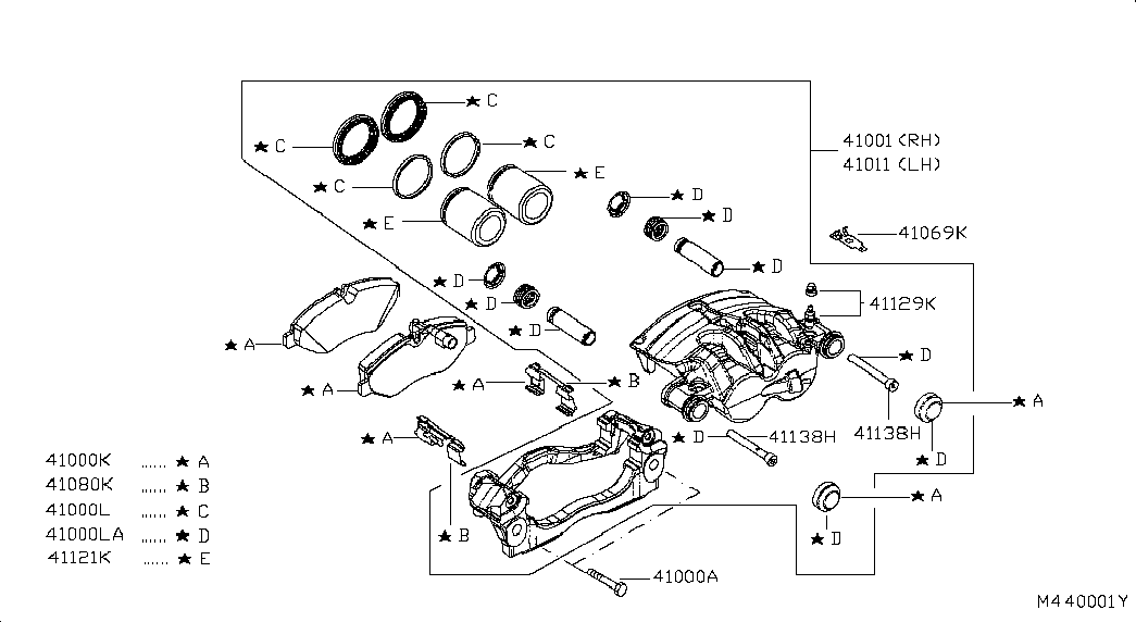 NISSAN 41011-MB60A - Etrier frana www.parts5.com