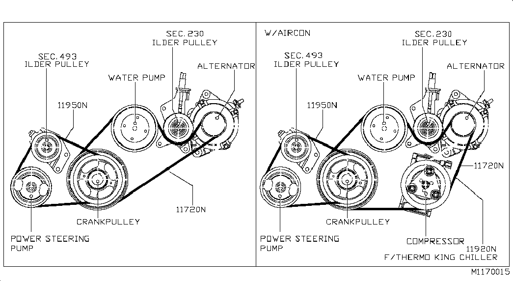 NISSAN 11950EB30A - V-Ribbed Belt www.parts5.com