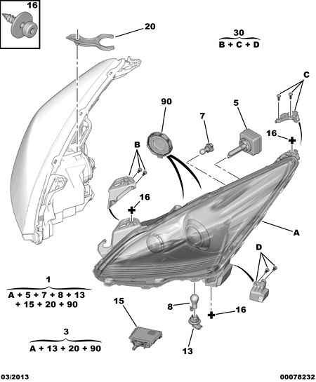 CITROËN 6224 L8 - Uređaj za paljenje, lampa sa gasnim pražnjenjem www.parts5.com