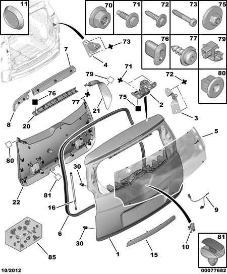 CITROËN/PEUGEOT 8731.V2 - Muelle neumático, maletero / compartimento de carga www.parts5.com