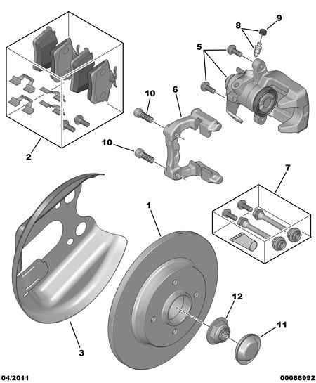 DS 16 070 832 80 - Piduriklotsi komplekt,ketaspidur www.parts5.com