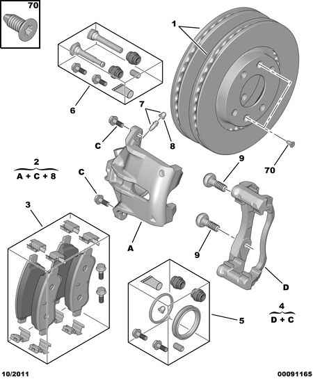 CITROËN/PEUGEOT 16 104 896 80 - Sada brzdových platničiek kotúčovej brzdy www.parts5.com