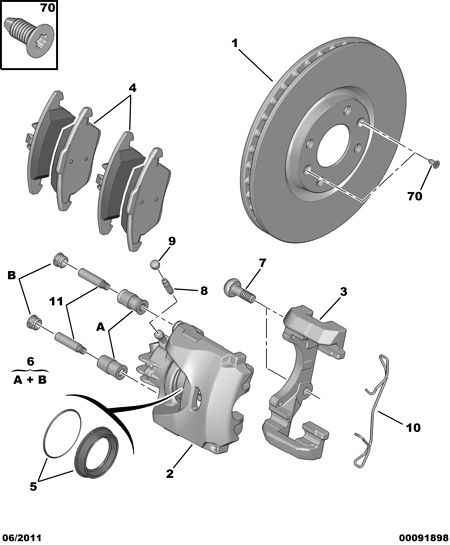 PEUGEOT 4254 88 - Fékbetétkészlet, tárcsafék www.parts5.com