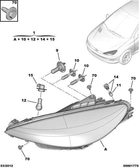 CITROËN 6216.51 - Lámpara, faro de curva dinámico www.parts5.com