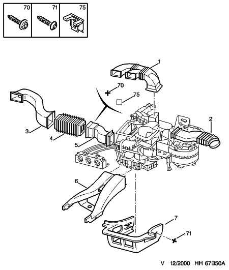 PEUGEOT 6447 A7 - Air outlet: 01 pcs. www.parts5.com