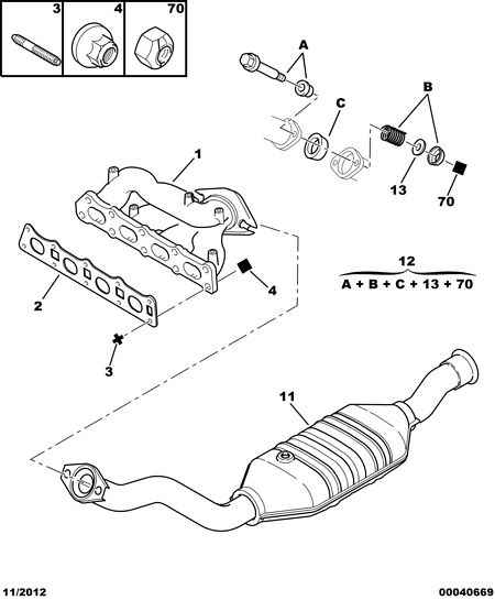 CITROËN 0349.H0 - Garnitura, galerie evacuare www.parts5.com