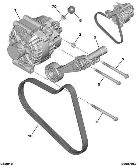 CITROËN 5751.E7 - Ремъчен обтегач, пистов ремък www.parts5.com