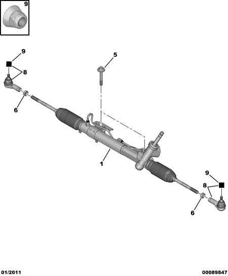 PEUGEOT 4001.69 - Inner Tie Rod, Axle Joint www.parts5.com