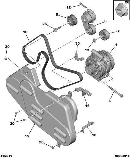 PEUGEOT 5751.F1 - Vratná / vodicí kladka, klínový žebrový řemen www.parts5.com