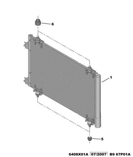 PEUGEOT 6455.GK - Condenser, air conditioning parts5.com