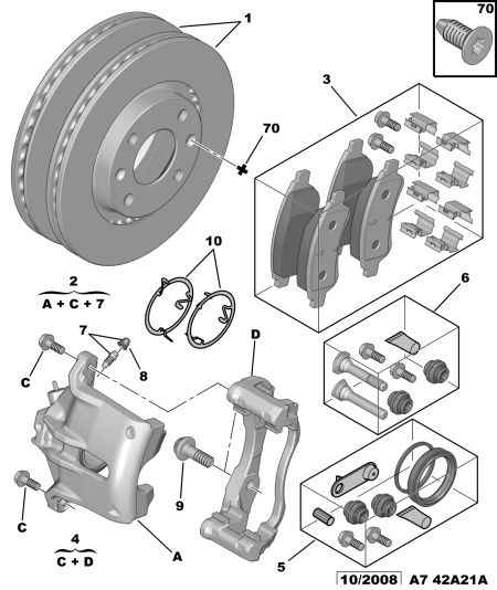 PEUGEOT (DF-PSA) 4249 17 - Front brakes disc caliper friction pad: 01 pcs. www.parts5.com
