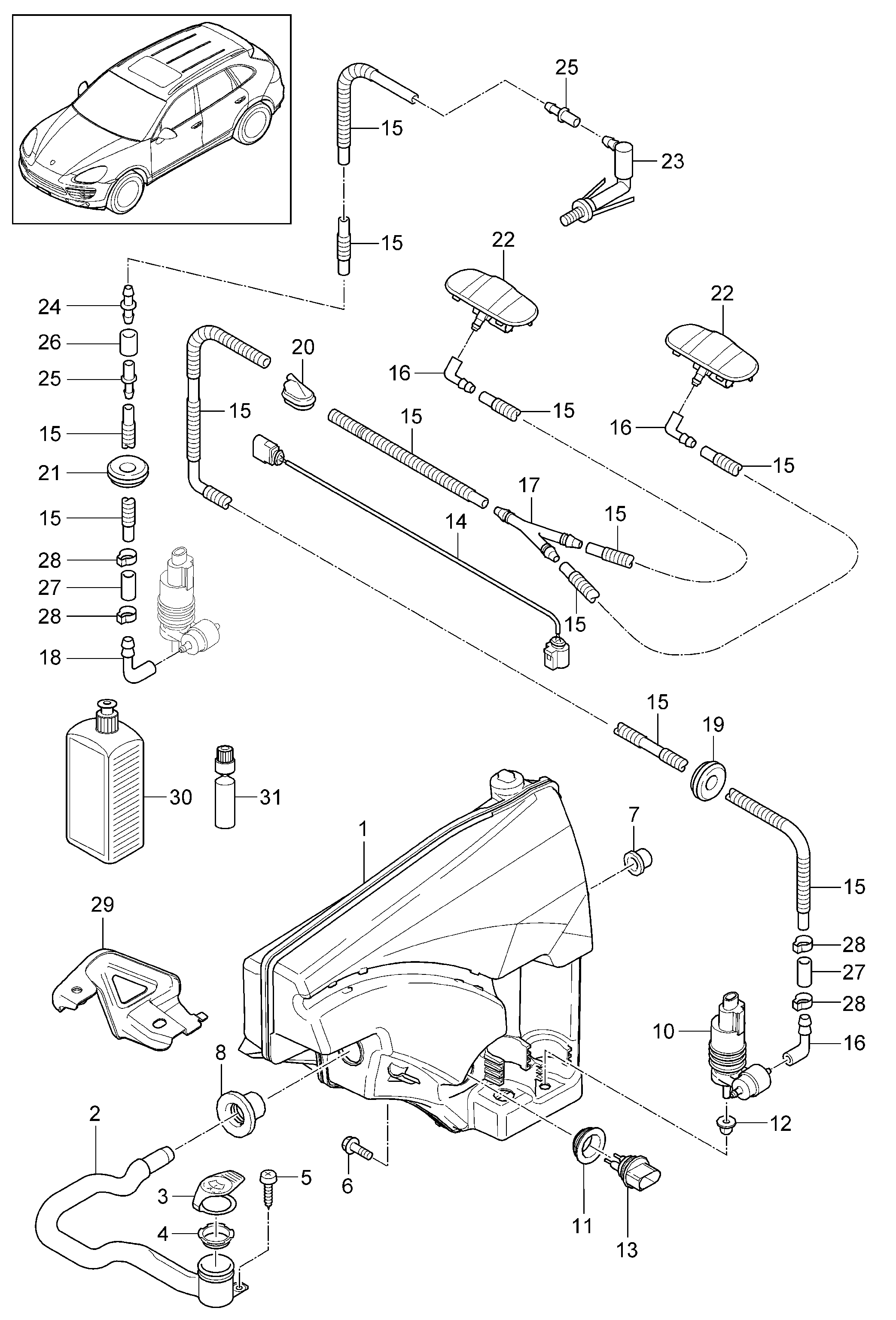 Porsche 955 628 172 01 - Klaasipesuvee pump,klaasipuhastus www.parts5.com