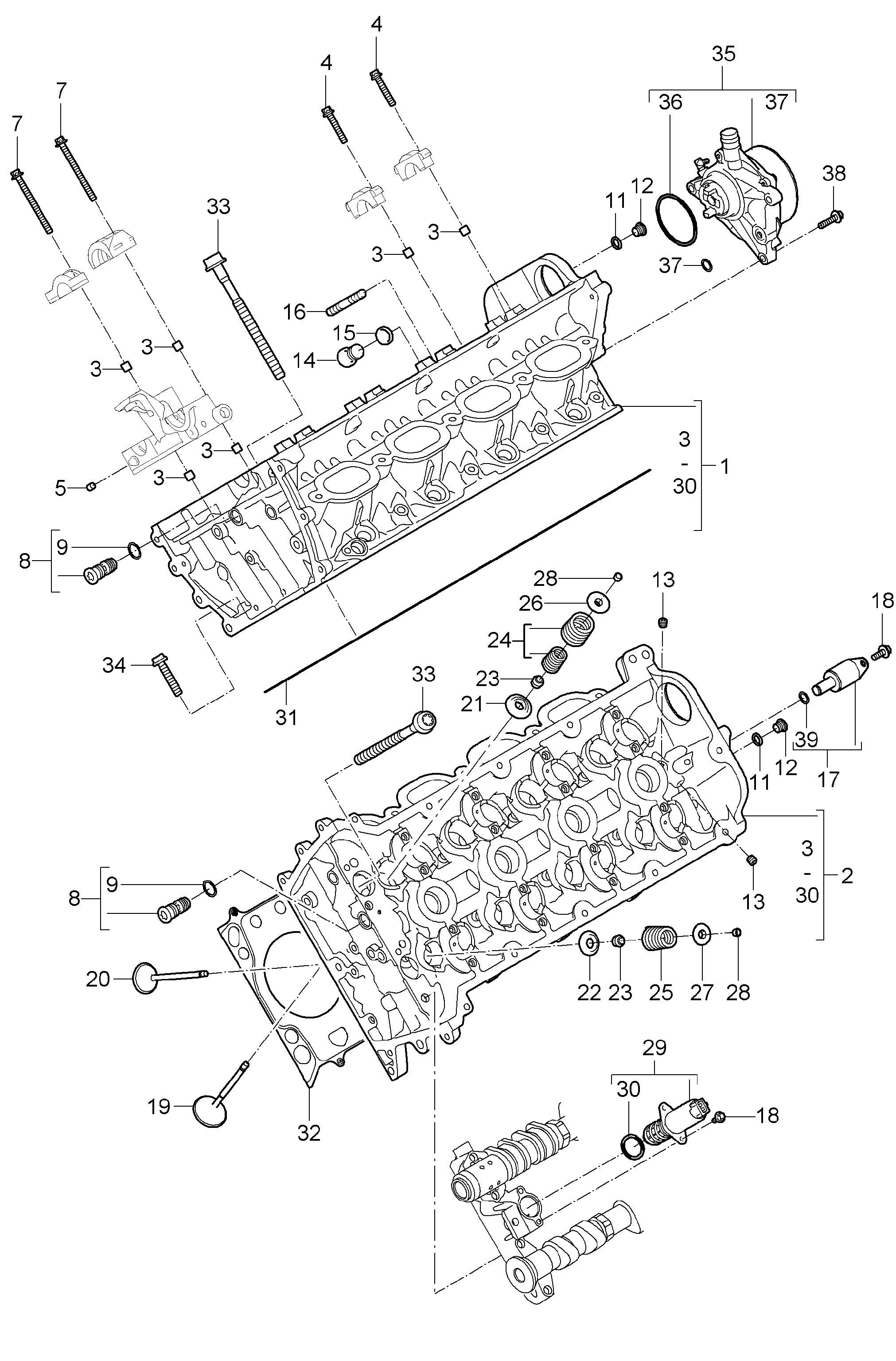 AUDI 996 105 115 52 - Tiivistesarja, sylinterikansi www.parts5.com