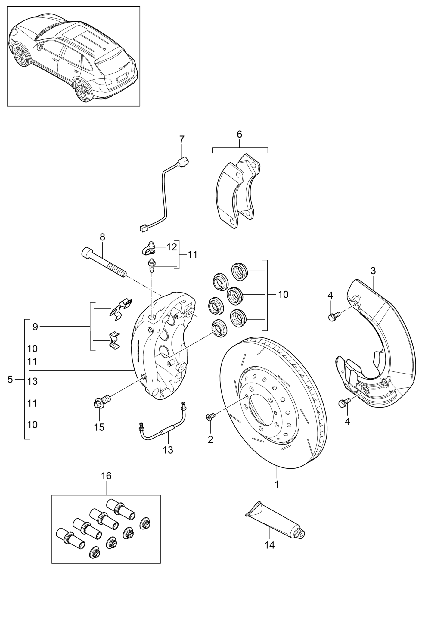 Seat 955 351 915 20 - Repair Kit, brake caliper www.parts5.com