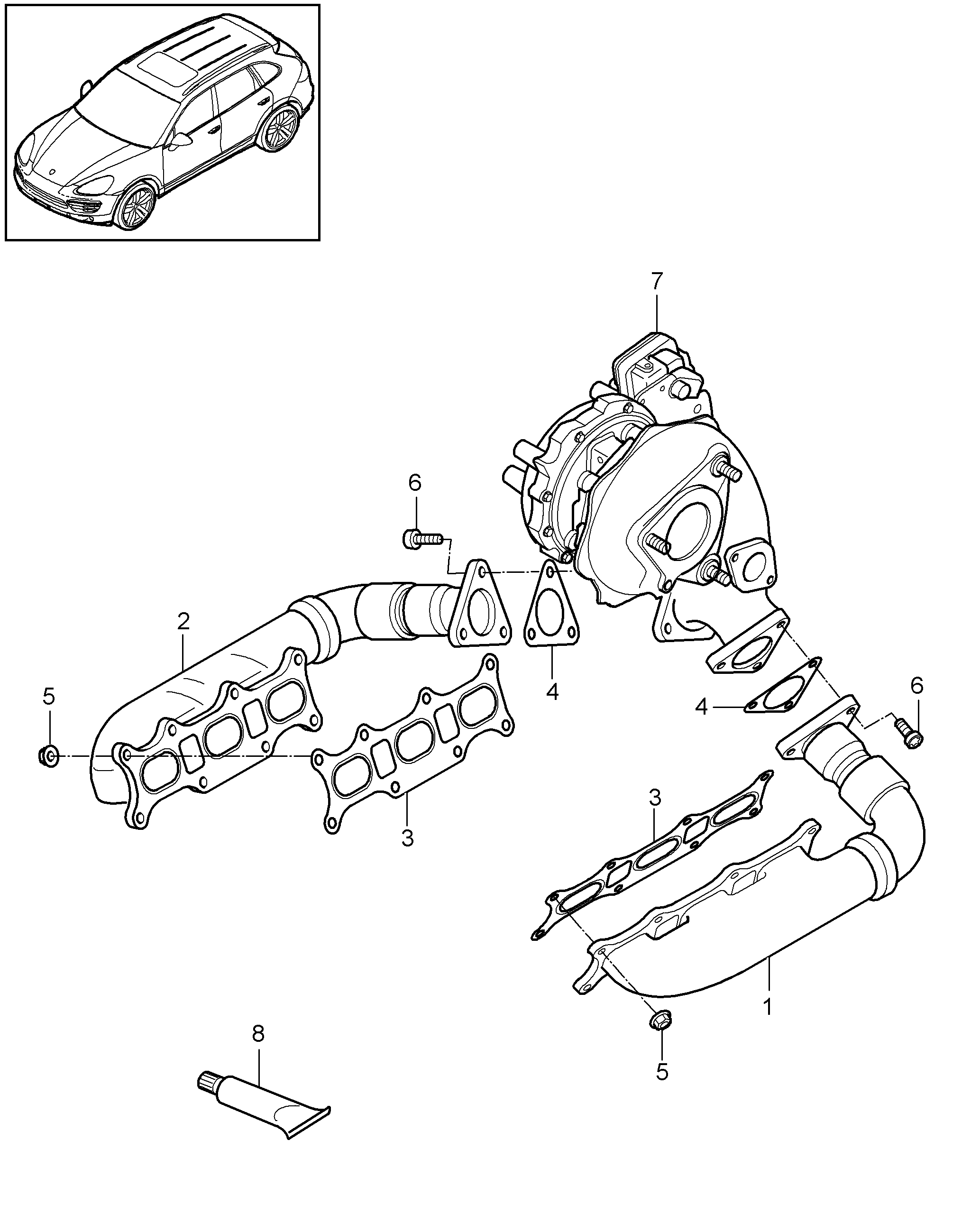 Porsche 958.111.181.20 - Těsnění, kolektor výfukových plynů www.parts5.com