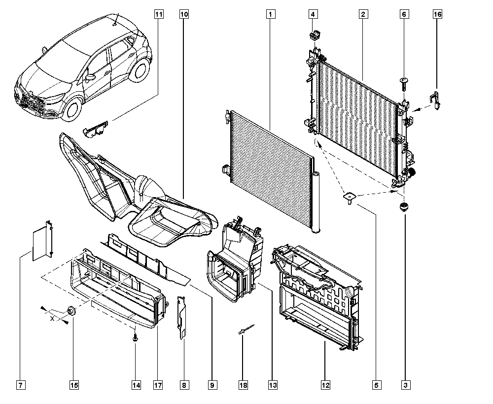 DACIA 214107326R - Radiador, refrigeración del motor parts5.com