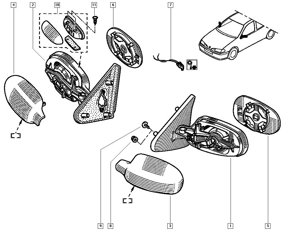 RENAULT 7701471857 - Εξωτερικός καθρέπτης www.parts5.com