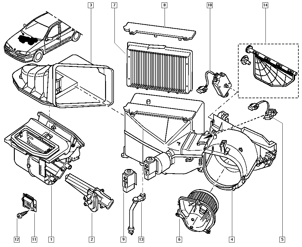 RENAULT 77 01 208 271 - Evaporator, air conditioning www.parts5.com