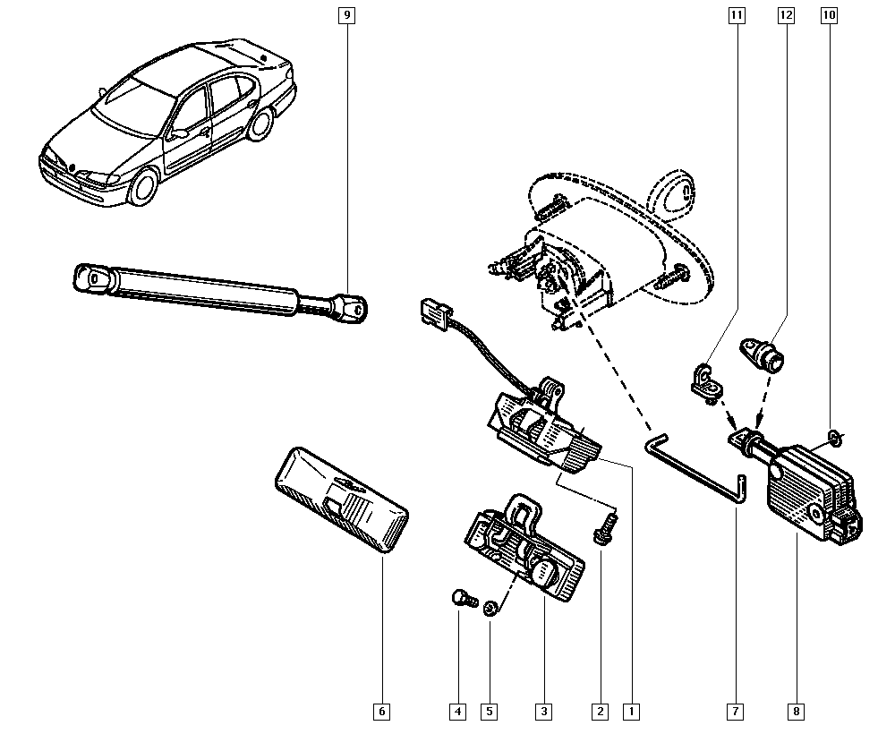 DACIA 7700838612 - Gas Spring, boot, cargo area www.parts5.com