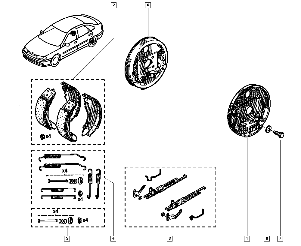 RENAULT 7701203979 - Sada brzdových čelistí www.parts5.com