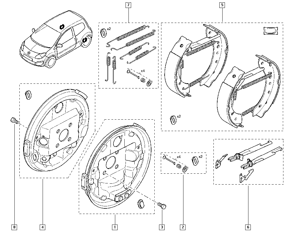 RENAULT 7701209586 - Fékpofakészlet www.parts5.com